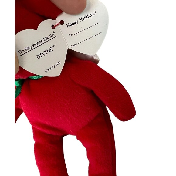 TY Baby Beanie Babies Red Angel Bear Divine Plush Toy 2009 Retired - Picture 4 of 5